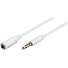 Prodlužovací audio kabel, bílý, 0,5m